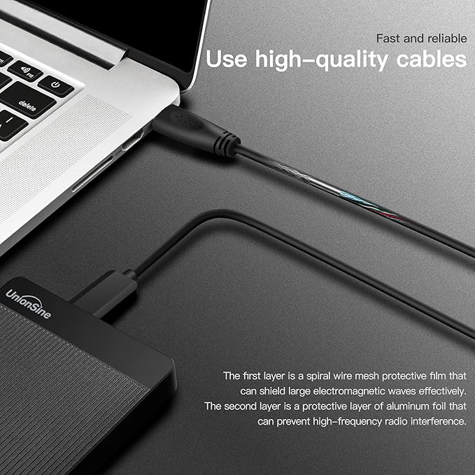 UnionSine 500GB Ultra Slim Portable External Hard Drive HDD-USB 3.0 for PC, Mac, Laptop, PS4, Xbox one, Xbox 360-(Black)