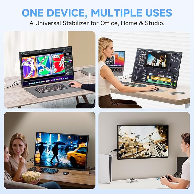 23.8" 4K Portable Monitor, UHD 3840x2160 IPS 400nits 100% sRGB Calibrated Color Gaming Monitor, USB-C HDMI Laptop Screen Extender with Speakers for Desktop, MacBook, PS5, Xbox, Switch