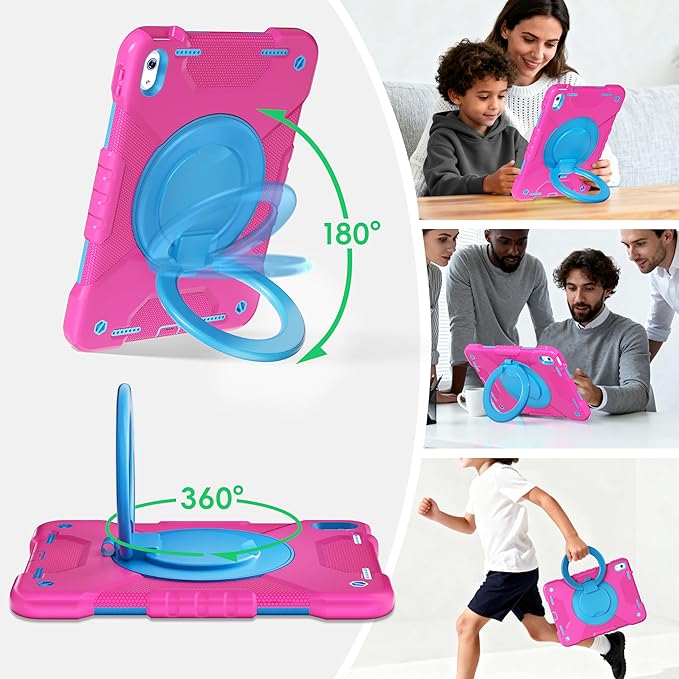 Andnary Case for iPad (A16) 11th Generation 11 inch 2025/10th Generation 10.9 inch 2022 (Rose Red+Blue, Case for iPad (A16) 11th/10th Generation)