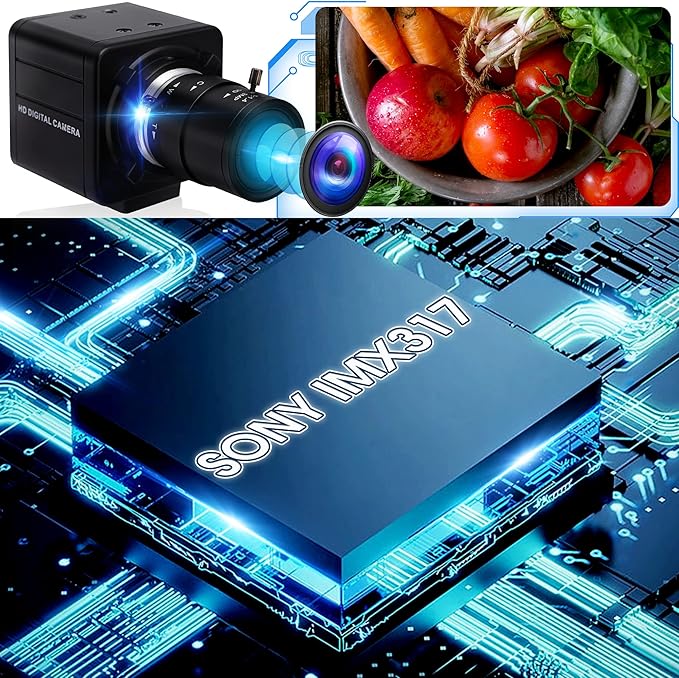 4K USB Camera 2.8-12mm Varifocal Manual Lens Webcam, Ultra HD 4X Zoom with IMX317 Sensor for Windows, Linux, Raspberry Pi, Mac OS