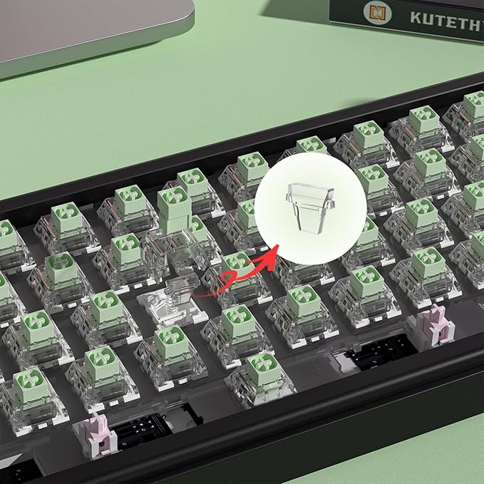 DRAOZA Kailh Box Jade Pro Switch RGB SMD for Mechanical Gaming Keyboard 3 Pin Waterproof Dustproof Compatible Cherry MX Switches (108pcs)