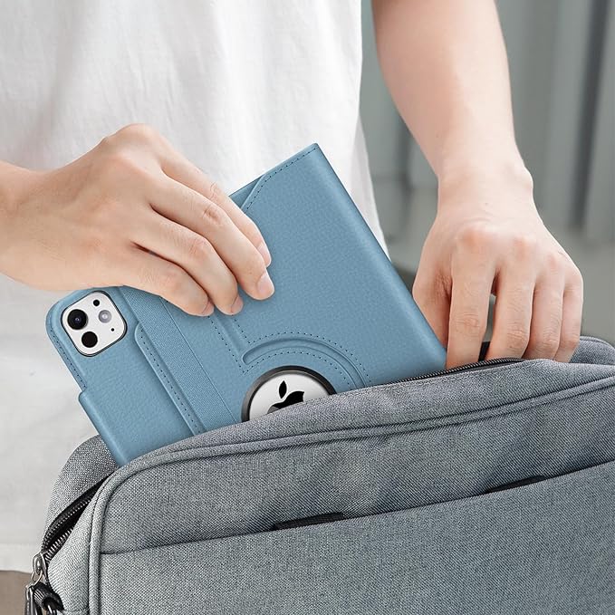 Fintie Rotating Case for iPad Pro 11-inch (M5) 2025 / (M4) 2024 - [Built-in Pencil Holder] 360 Degree Swiveling Smart Stand Protective Cover, Auto Sleep/Wake, Ocean Blue