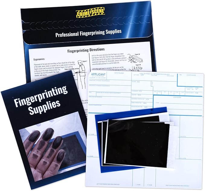 Crime Scene FD-258 Fingerprint Kit: Five Cards, Ink and Directions for use