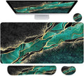 LATEEFAH Desk Mat, Mouse Pad with Wrist Rest, 4-in-1 Large Mouse Pads for Desk, Ergonomic Mouse Pad and Keyboard Wrist Rest Gaming Keyboard Mat for Office, Home