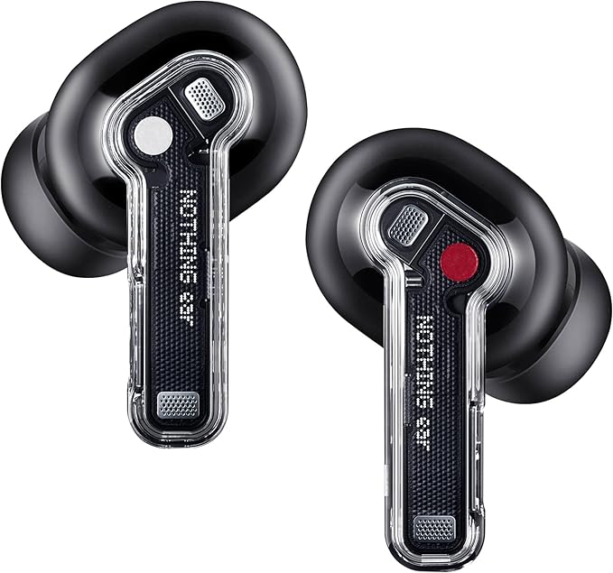 Nothing Ear Wireless Earbuds Bluetooth, 45dB Hybrid Smart ANC Earbuds, 11mm Deep Bass Boost, Hi-Res Audio with LDAC & LHDC 5.0, 6 Mics Call, 40.5H Playtime with Fast Charging Case, ChatGPT Supported
