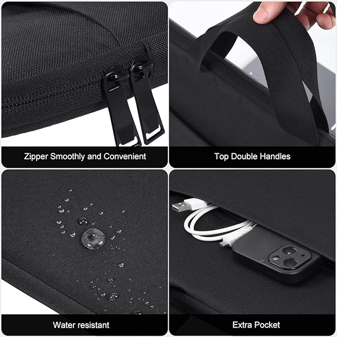 17 17.3 inch Laptop Sleeve Case for 2026 2025 HP 17 inch Touchscreen Computer, HP Envy/Pavilion, Shockproof-Padded Travel Carrying Laptop Bag with Accessory Pockets, Black
