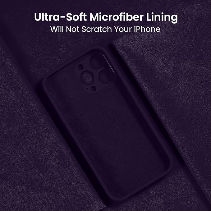 FireNova Designed for iPhone 15 Pro Max Case, Silicone Upgraded [Camera Protection] Phone Case, Soft Anti-Scratch Microfiber Lining Inside, 6.7 inch, Purple