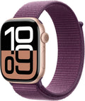 Apple Watch Series 10 [GPS 46mm case] Smartwatch with Rose Gold Aluminum Case with Plum Sport Loop. Fitness Tracker, ECG App, Always-On Retina Display, Carbon Neutral