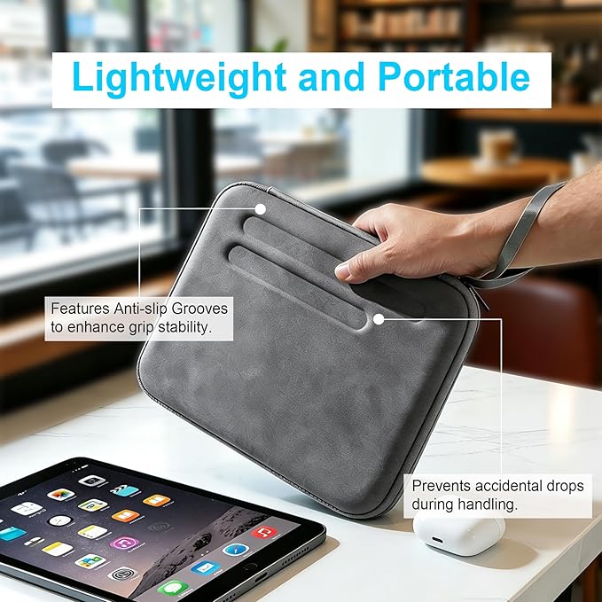 Lacdo Tablet Sleeve Case for 11 inch iPad A16 / 11 inch iPad Air M4 M3 / 11" iPad Pro M5 M4 /10.9" iPad Air/10.2" iPad, 11" Samsung Galaxy Tab A9+ Hard Shell Protective Tablet Carrying Case, Dark Gray