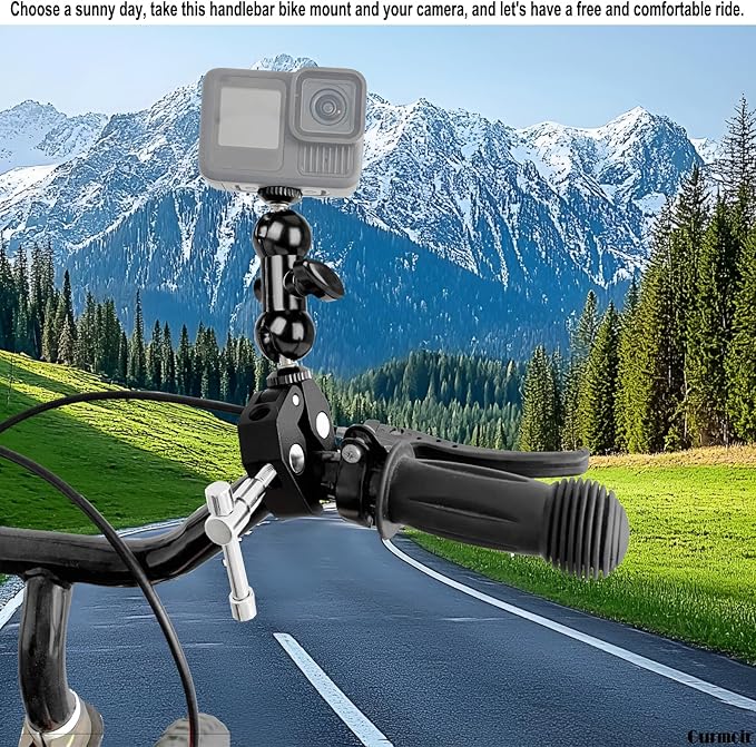 Action Camera Motorcycle Mount Kit with Magnetic Base for Gopro Hero 13 12 11 10 9 8/DJI Osmo Action 6/5 pro/4/Insta360 X5/X4/3/Go Pro Mini/Max/Max 2