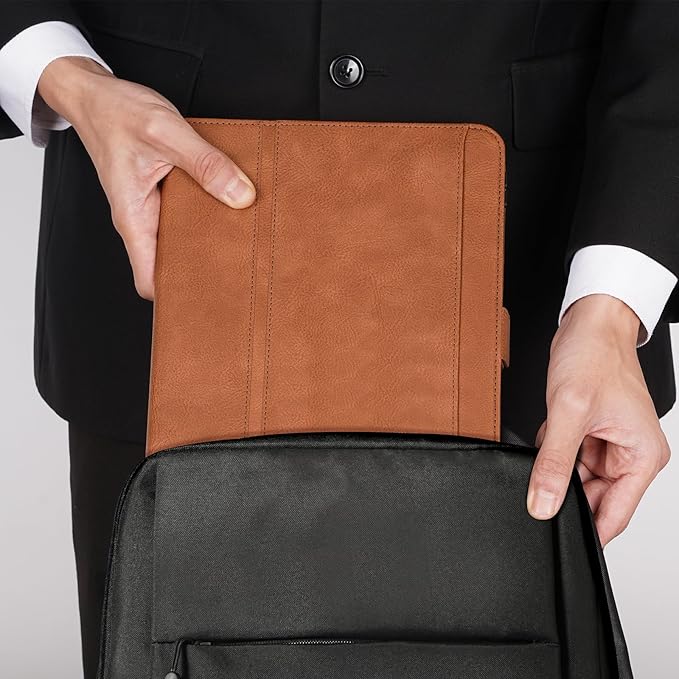 Handmade Case for iPad Pro 11 Inch (M5/M4) 2025/2024 with Pencil Holder Pocket,Magnetic Closure,Auto Sleep/Wake,Vegan Leather Folio Protective Cover,Multi Angles Stand,Brown