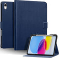 Genuine Leather Case for iPad 11th Gen 11" (2025/A16) & 10th Gen 10.9" (2022) | Slim Protective Cover with Adjustable Stand, Magnetic Closure, Auto Wake/Sleep, Premium Leather | Blue