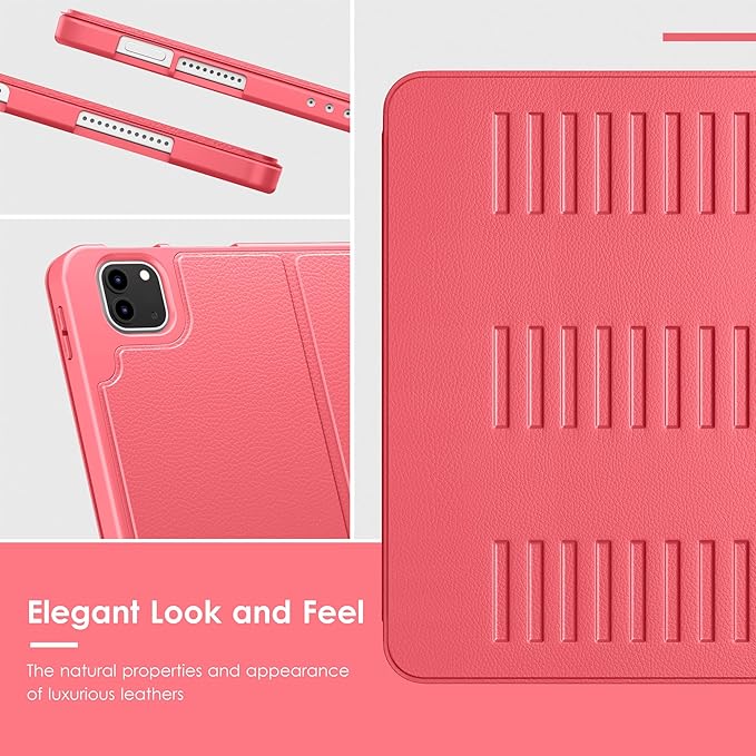 VIKESI Case for iPad Pro 12.9 6th / 5th / 4th / 3rd Generation Case 2022/2021/2020/2018,Multiple Angles Magnetic Stand Cover,Shockproof Soft Back,Pencil Holder,and Auto Sleep/Wake,Red