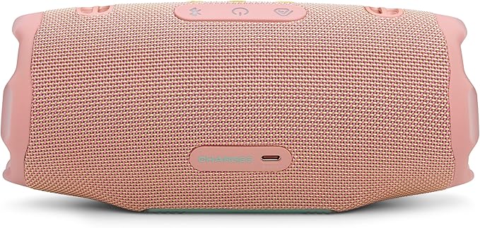 JBL Charge 6 - Portable Waterproof & Drop-Proof Bluetooth Speaker, Bold JBL Pro Sound with AI Sound Boost, 28Hrs of Playtime, Built-in powerbank & Comes with a Sturdy/Removable Carrying Strap (Pink)