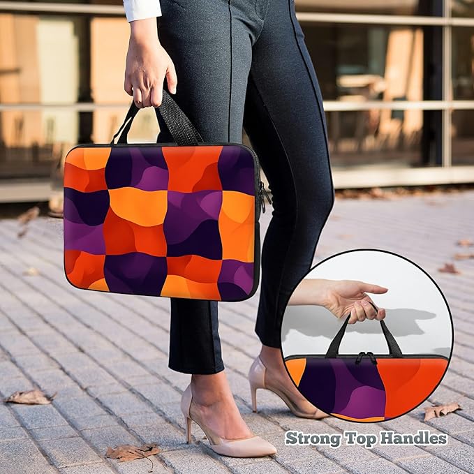 Laptop Sleeve Case Bag 15 inch, Colorful Checkerboard Slim Carrying Case Handbag Travel Laptop Bag for 15 inch MacBook Air M3/M2/15 Pro/Surface Laptop 7/6/5/4/3/ Dell XPS 15 Plus