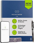Rocketbook Core Reusable Smart Notebook, Dot Grid Pages For School, Work and Creative Projects, Letter Size 8.5x11, Blue - Premium