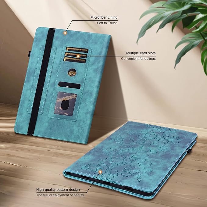 Case for iPad Pro 11 Inch (M5/M4) 2025/2024, Auto Wake/Sleep Slim PU Leather Folio Cover with Multi-Angle Stand and Pen Holder, Light Green