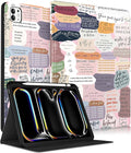 Uppuppy for iPad Pro 11 Inch Case 2024 - Women Girls Cute Folio Smart Cover with Pencil Holder Girly Pretty Aesthetic Fashion Design for iPad Pro 11 M4 Cases A2836 A2837 A3006