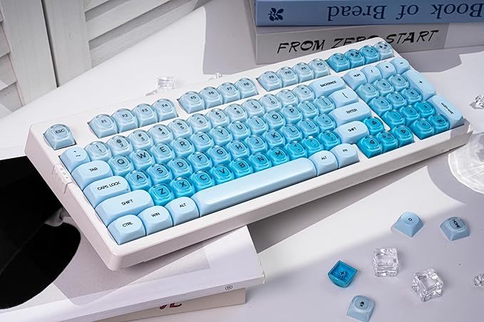 ZORNHER ZH980 Foundation Wireless Mechanical Keyboard,95% Blue Creamy Keyboard with Number Pad,Hot-Swappable Gaming Keyboard,Jelly Keycaps,Creamy Sounding Linear Switches,Hot-Swappable,Full Size