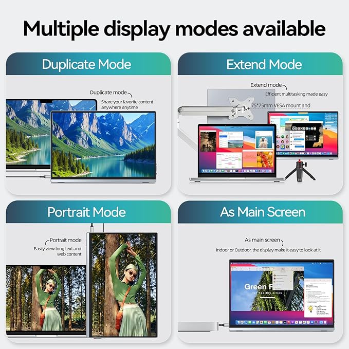 Intehill Portable Monitor 4k,Anti-Glare 13.4" 3840 * 2400 IGZO Screen, 4K Portable Travel Monitor, 1500:1,500 Nits Screen,HDR,sRGB 100%,Built-in Speakers,Dual USB-C,HDMI for Laptop Mac Phone PS5