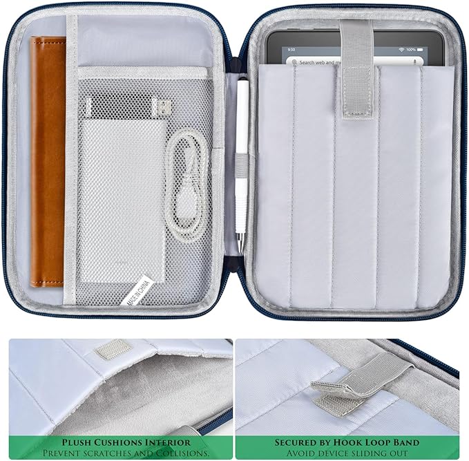 8 Inch Tablet Sleeve Carrying Case for 8" Amazon Kindle Fire 8/Fire 8 Plus, 8.7" 8" Samsung Galaxy Tab A9/Tab A7 Lite/Tab A, 8.3" 7.9" iPad mini 7 6 5 4 3 2 1, Lenovo Tab M9 M8 Protective Bag(Blue)