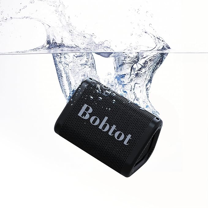 Bobtot Portable Bluetooth Speaker, IPX7 Mini Speaker, Loud and Stereo Sound with Bass, 15H Playing Time, TWS Pairing for Travel, Party, Camping