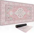 Baziabbo Pink Desk Mat,XXL Extended Large Mouse Pad,Gaming Mousepad with Stitched Edge,Non-Slip Rubber Base Keyboard Desk Pad for Home Office Study Game (Pink)