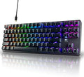 TECWARE Phantom+ 87 Key RGB Mechanical Gaming Keyboard | TKL 80% Keyboard, Thocky Sound, Double Shot ABS Keycaps, Hot-Swappable, Detachable USB-C Wired RGB Keyboard | Wraith Pink Switch - Black