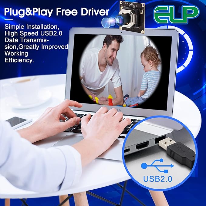 ELP 4K USB Camera Module Autofocus w/Microphone Computer Mini USB2.0 Webcam Board 8mp Industrial Lightburn Camera IMX415 Audio Video Webcamera