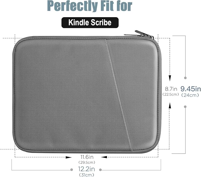 TiMOVO 9-11" Tablet Sleeve Bag for iPad 11-inch A16 2025, iPad 10.9"/10.2"| Air 11 Inch/5th/4th Gen. 10.9", Galaxy Tab A9+/A11Plus 11", Protective Bag with Pocket, Dark Gray