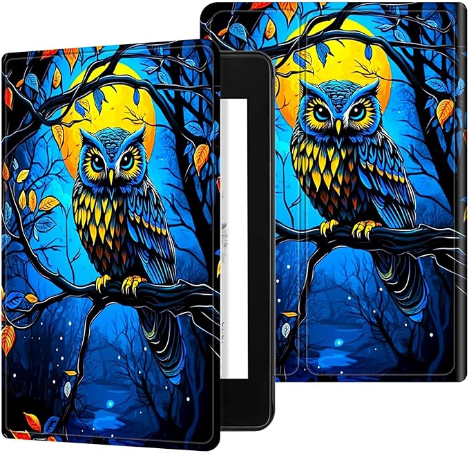for Kindle Scribe 10.2 Inch 2022/2024 Released Tablet Case, Slim Kickstand Stand Leather Smart Cover with Auto Wake/Sleep, Dark Wolf Eagle