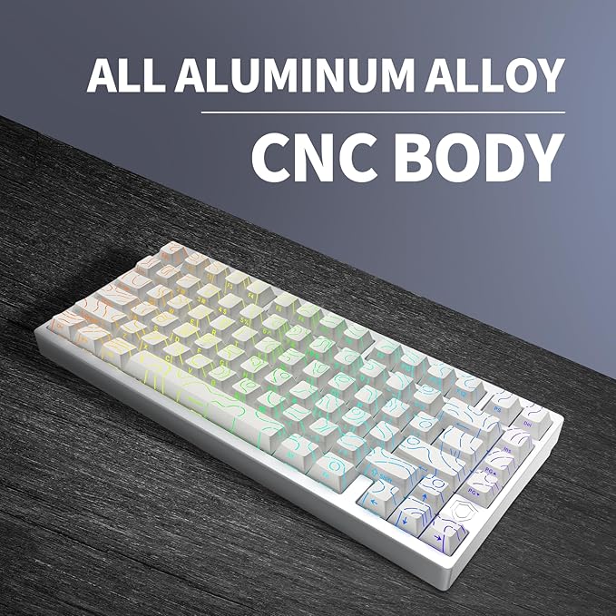 IROK MG75PRO 81 Keys Wired Magnetic Switch Mechanical Keyboard, Hall Effect, 8KHZ/ARGB/CNC Aluminum, Gasket Structure Gaming Keyboard(White)