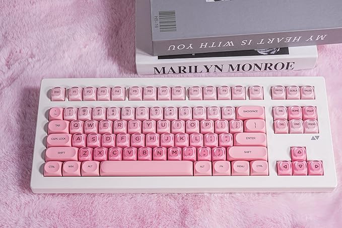 ZORNHER CG870 Foundation Mechanical Keyboard,80% Pink Creamy Keyboard Wireless,Cute Jelly MOA Profile Keycaps,Creamy Sounding Linear Switches,Hot-Swappable,RGB Backlit
