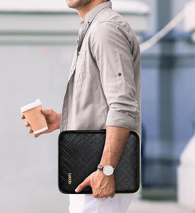 Lacdo Tablet Sleeve Case for 11 inch iPad A16 / 11 inch iPad Air M4 M3 M2 / 11" iPad Pro M5 M4 / 10.9" iPad/10.2" iPad/10.9" ipad Air, 11" Samsung Galaxy Tab A9+ Bag, Fit Magic Keyboard, Elegant Black