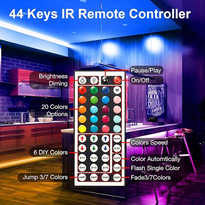 DAYBETTER Led Strip Lights 300 ft (3 Rolls of 100ft), Smart Led Light Strips with Remote and App Control, Music Sync RGB Color Changing Led Lights for Bedroom, Home, Kitchen, Party, Room Decor