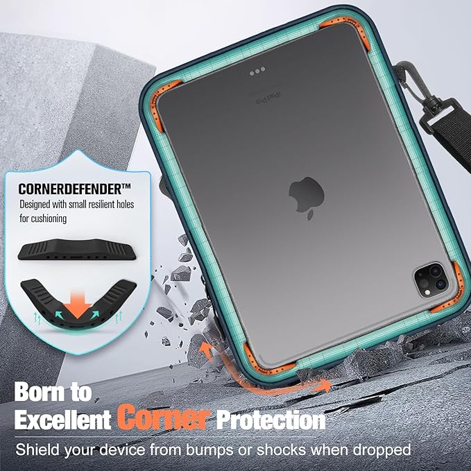 MoKo 9-11 Inch 360° Protective Tablet Sleeve Bag, Fits iPad Air M3 11, 5/4th 10.9, iPad A16 10/9/8/7th 10.2, iPadPro 11 Inch, Tab S8/S9 11, Multifunctional Bag with Shoulder and Headphone Port, Black