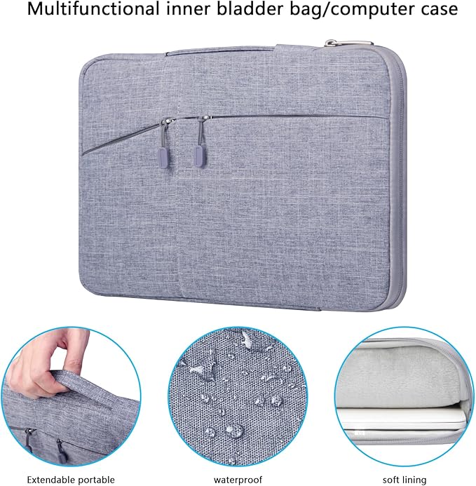 Megoo 10" Laptop Sleeve Case for Microsoft Surface Go 4/3/2 10.5", Samsung Galaxy Tab A9+/A8/S9 11"/S9 FE 10.9", iPad Pro 11"/Air 10.9", Carry Case for 9"-11" Chromebook Tablet(Gray)