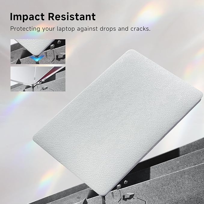 Funut for MacBook Air 13 inch Case 2022 2021 2020 2019 2018 Release A2337 M1 A2179 A1932 Touch ID, Luxury Snake PU Leather Scratch & Shockproof Hard Shell Case & Keyboard Cover,Snake White