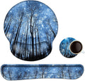 Mouse Pad Keyboard Wrist Rest, Gel Non Slip Rubber Wrist Support Rest Mouse Pad for Home Office, Computer Laptop Desk Typist Gamer, Comfy Cushion Mousepad with Memory Foam Ergonomic, Galaxy Forest
