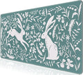 L-SPOUTTO Green Floral Desk Mat for Keyboard and Mouse,Boho XXL Gaming Mouse Pad,Large 35.4x15.7in Non-Slip Rubber Base Keyboard Pad Waterproof Desktop Mat for Laptop Computer Work Home Office-Rabbits