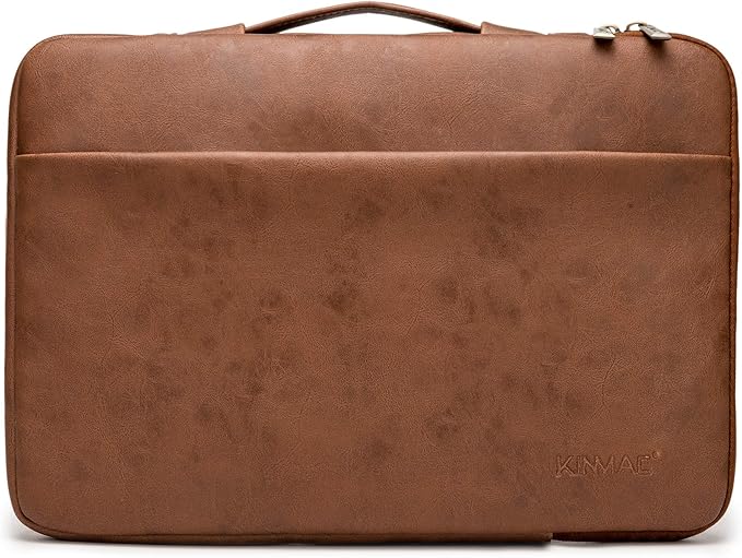 Kinmac 360° Heavy Duty Protective Laptop Sleeve Case Bag Cover with Handle for MacBook Air 13 inch,iPad Pro 13 inch and 13.3 inch HP,Dell,Lenovo,Asus,Acer Laptop (Coffee PU)