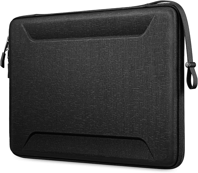 Fintie Sleeve Case for MacBook Pro 16, Air/Pro 15, 15" Surface Laptop – Sturdy Portable Monitor & Laptop Case, Shockproof EVA Bag with Pockets for Up to 15.6" HP Lenovo Dell Acer Samsung, Black