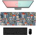 Funny Mushroom Gaming Mouse Pad, Large Woodland Mushrooms Design Desk Mat for Laptop Keyboard Computer, Non-Slip Rubber Base Desktop Extended Mousepad for Office Home Accessories 31.5"×11.8"