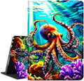 for Amazon Kindle Fire Max 11 (13th Generation, 2023 Release) 11" Tablet Case, Slim Kickstand Stand Leather Smart Cover with Auto Wake/Sleep, Underwater Octopus