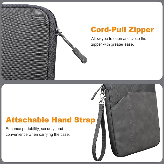 Lacdo Tablet Sleeve Case for 11 inch iPad A16 / 11 Inch IPad Air M4 M3 M2 / 11" iPad Pro M5 M4 / 10.9" ipad / 10.2" iPad /10.9" IPad Air / 11" Samsung Galaxy Tab A9+, Protective iPad Sleeve, Dark Gray