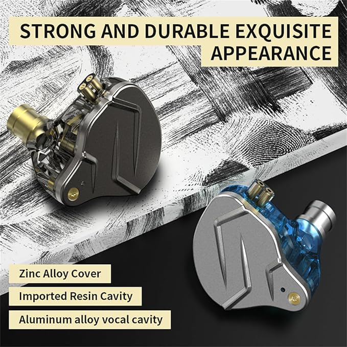 KZ ZSN Pro in Ear Monitor Headphones, 1BA 1DD Hybrid Driver Wired Gaming Earbuds, Deep Bass Sound Wired Ear Buds, HiFi IEM for Gaming Music Video Calling Singer Musician Drummer DJ (with mic, Purple)