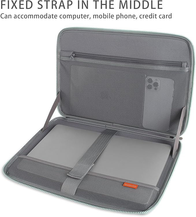 DOMISO 15.6 Inch Laptop Sleeve Case, Shockproof Waterproof Soft EVA Protective Bag with Handle, Lightweight Carrying Case for MacBook, Dell, HP, Lenovo, ASUS, Mint Green