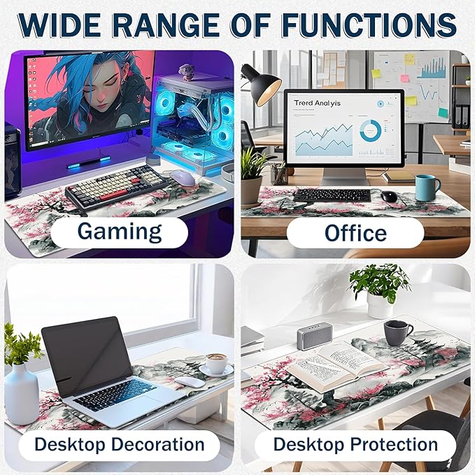 Extended Mouse Pad for Gaming & Office - 31.5"x11.8" Large Desk Mat with Smooth Surface and Stylish Design for PC, Home Office Decor, and Work