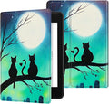 for Case for 6" Kindle 10th Generation 2019 Release (Model No J9G29R) E-Reader Case, Slim Kickstand Stand Leather Smart Cover with Auto Wake/Sleep, Sunflower Black Cat