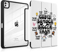 Case for iPad Pro 11 inch (M5) 2025 (M4) 2024 Release with Pencil Holder -Creative Inspiring Design Trifold Cover with Soft TPU Bumper Clear Back Auto Sleep/Wake for Students, Creative slogans